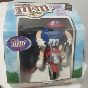 M&Ms Red/White/Blue Motorcycle Candy  Dispenser Limited Edition.